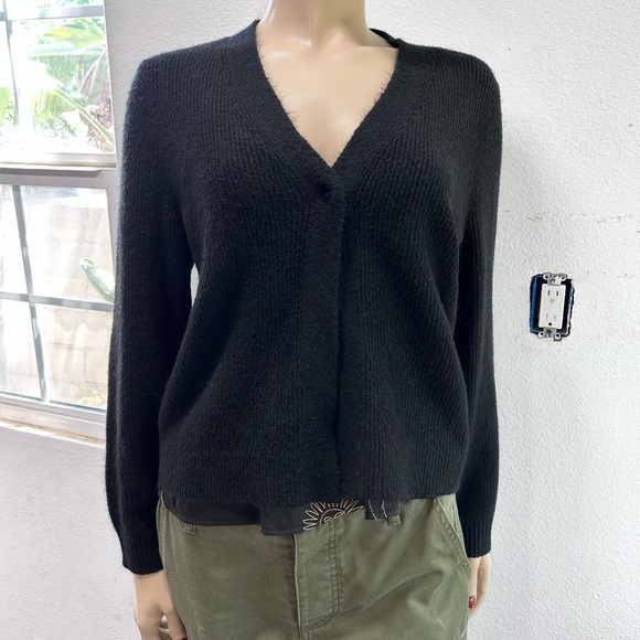 Talbots Black Cardigan Sweater V-Neck Knit - Picture 16 of 16